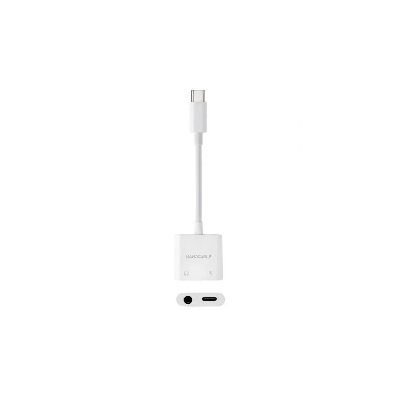 Adaptador Audio Nanocable 10.24.1206/ USB Tipo-C Macho - Jack 3.5 Hemb