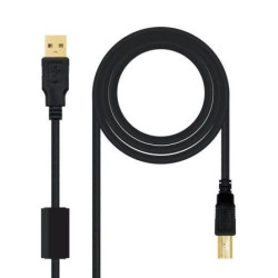 Cable USB 2.0 Impresora Nanocable 10.01.1205/ USB Tipo-B Macho - USB M