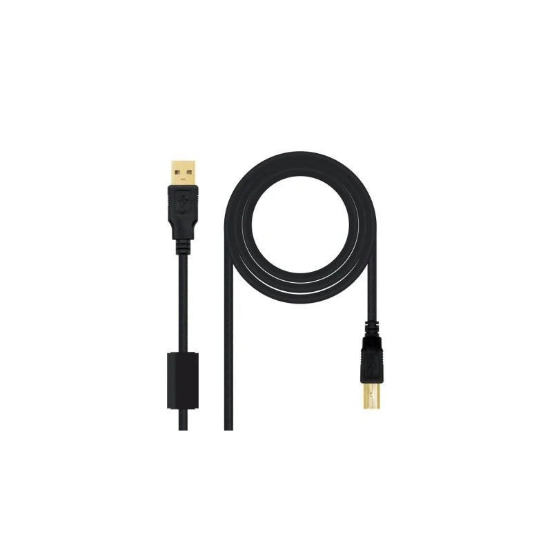 Cable USB 2.0 Impresora Nanocable 10.01.1205/ USB Tipo-B Macho - USB M