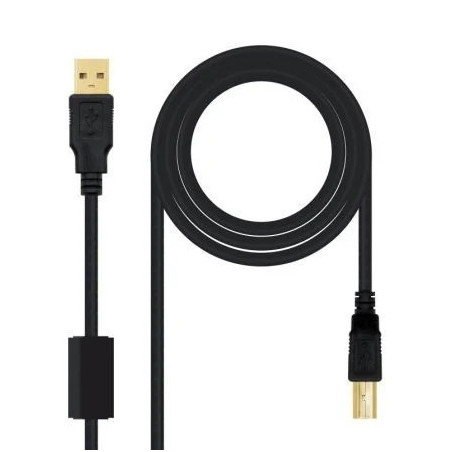 Cable USB 2.0 Impresora Nanocable 10.01.1205/ USB Tipo-B Macho - USB M