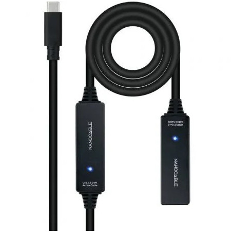Cable Alargador USB Tipo-C 3.2 con Amplificador Nanocable 10.01.1312/