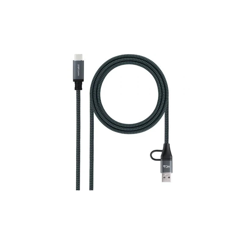 Cable USB 3.2 Tipo-C Nanocable 10.01.4112-COMB/ USB Tipo-C Macho + USB