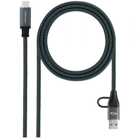 Cable USB 3.2 Tipo-C Nanocable 10.01.4113-COMB/ USB Tipo-C Macho + USB