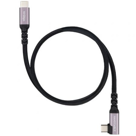 Cable USB 3.2 Tipo-C Acodado Nanocable 10.01.4700/ USB Tipo-C Macho -