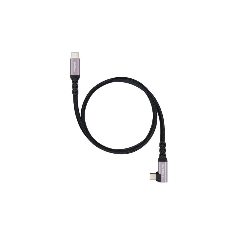 Cable USB 3.2 Tipo-C Acodado Nanocable 10.01.4702/ USB Tipo-C Macho -