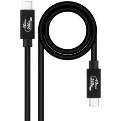 Cable USB 4.0 Nanocable 10.01.5001/ USB Tipo-C Macho - USB Tipo-C Mach