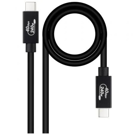 Cable USB 4.0 Nanocable 10.01.5001/ USB Tipo-C Macho - USB Tipo-C Mach