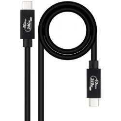 Cable USB 4.0 Nanocable 10.01.5002/ USB Tipo-C Macho - USB Tipo-C Mach