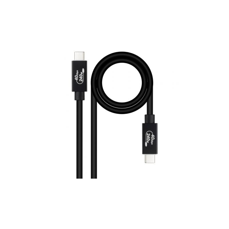 Cable USB 4.0 Nanocable 10.01.5002/ USB Tipo-C Macho - USB Tipo-C Mach