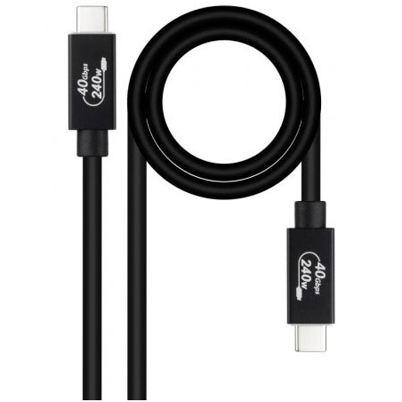 Cable USB 4.0 Nanocable 10.01.5002/ USB Tipo-C Macho - USB Tipo-C Mach