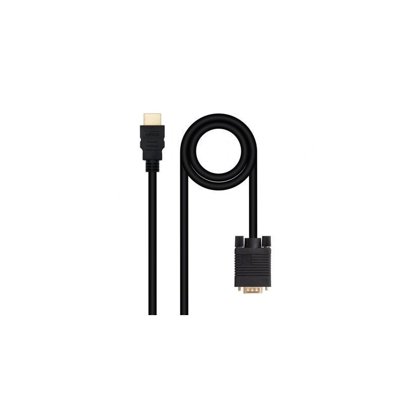 Cable Conversor Nanocable 10.15.4348/ HDMI Macho - VGA Macho/ 1.8m/ Ne