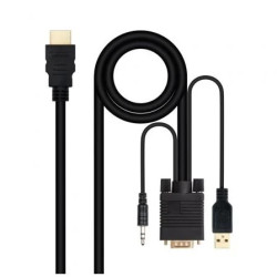 Cable Conversor Nanocable 10.15.4350/ HDMI Macho - VGA Macho - Jack 3.