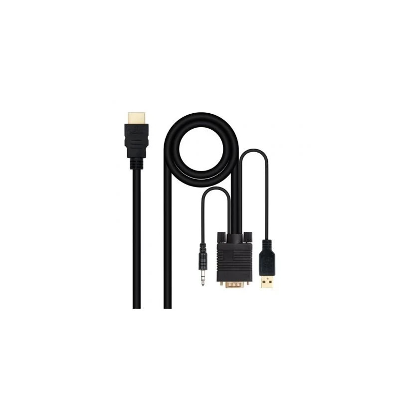 Cable Conversor Nanocable 10.15.4350/ HDMI Macho - VGA Macho - Jack 3.