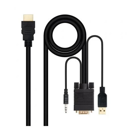 Cable Conversor Nanocable 10.15.4350/ HDMI Macho - VGA Macho - Jack 3.