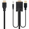Cable Conversor Nanocable 10.15.4612/ HDMI Macho - VGA Macho/ Jack 3.5