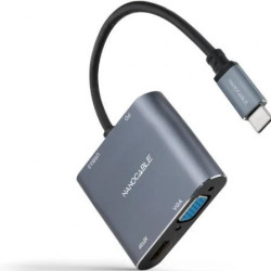 Conversor Nanocable 10.16.4304/ USB Tipo-C Macho/ HDMI 4K Hembra - VGA