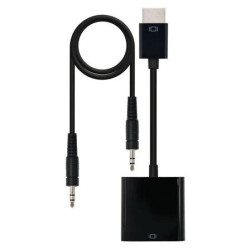 Conversor Nanocable 10.16.2001-BK/ HDMI Macho - VGA Hembra/ Jack 3.5 H