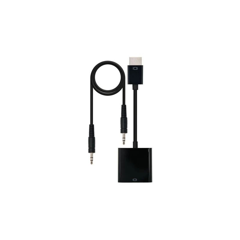 Conversor Nanocable 10.16.2001-BK/ HDMI Macho - VGA Hembra/ Jack 3.5 H