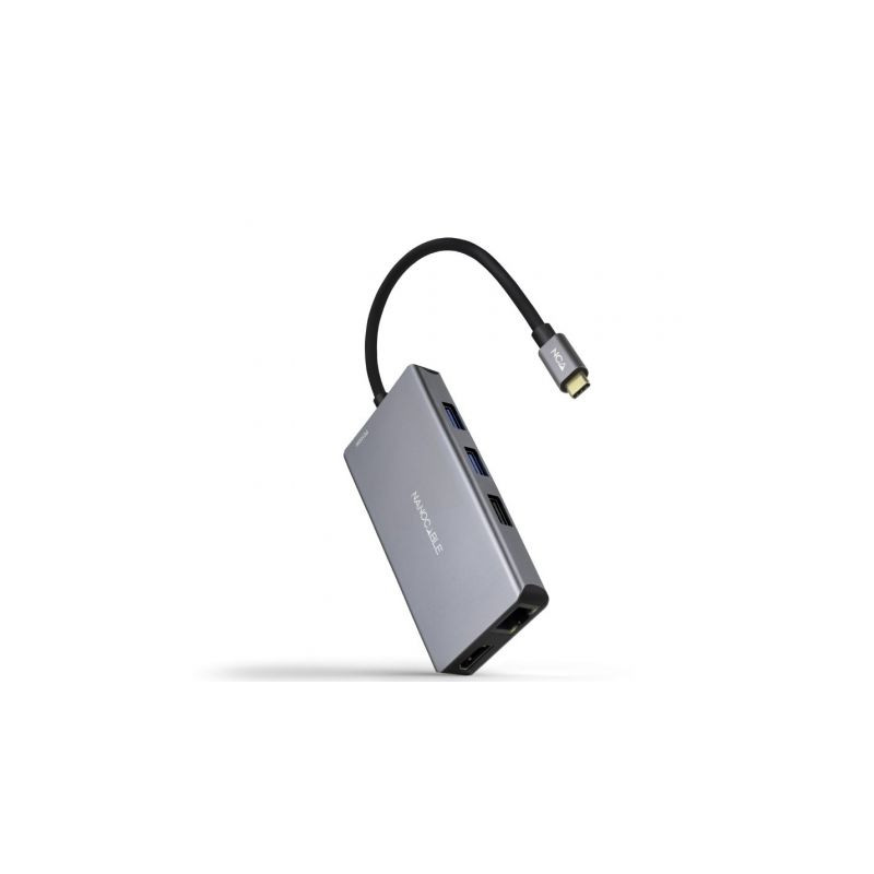 Docking Tipo-C Nanocable 10.16.1009/ 3xUSB/ 2xHDMI 4K/ 1xRJ45/ 1xLecto