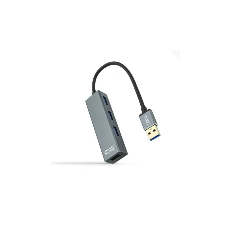 Hub USB 3.0 Nanocable 10.16.4402/ 4xUSB/ Gris