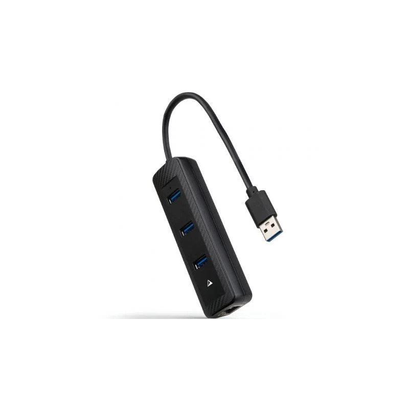Hub USB 3.0 Nanocable 10.16.4604/ 3xUSB/ 1xRJ45/ Negro