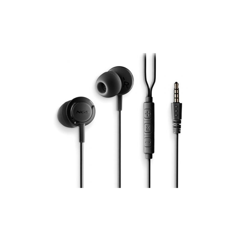 Auriculares Intrauditivos NGS Cross Drift/ con Micrófono/ Jack 3.5/ Ne