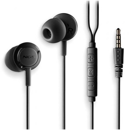 Auriculares Intrauditivos NGS Cross Drift/ con Micrófono/ Jack 3.5/ Ne