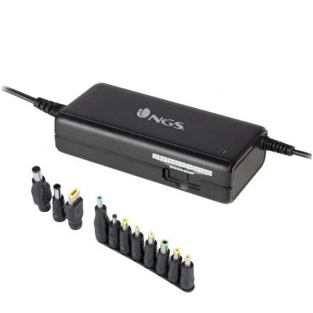 Cargador de Portátil NGS BAN/ 90W/ Manual/ 11 Conectores/ Voltaje 12-2