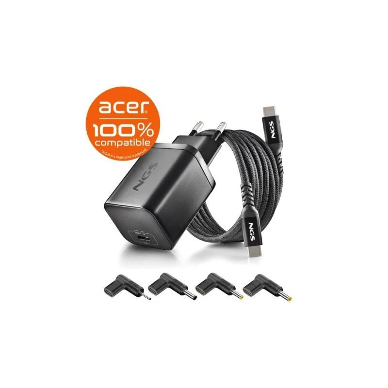 Cargador de Portátil GaN NGS BUD65W-AC para Acer/ 1xUSB Tipo-C/ 65W/ A