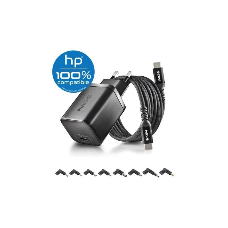 Cargador de Portátil GaN NGS BUD65W-H para HP/ 1xUSB Tipo-C/ 65W/ Auto