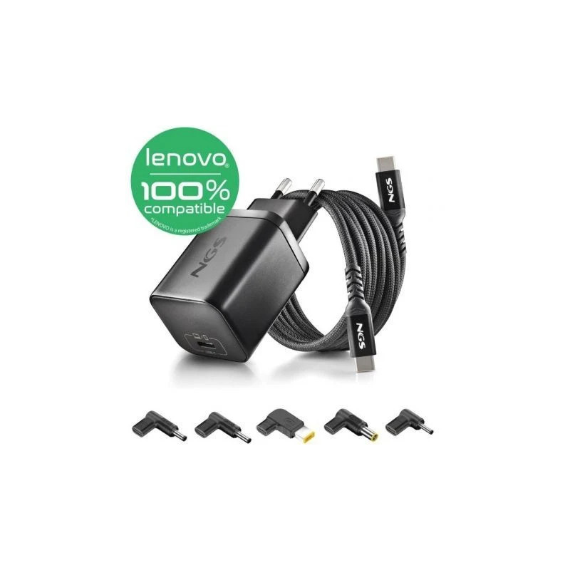 Cargador de Portátil GaN NGS BUD65W-L para Lenovo/ 1xUSB Tipo-C/ 65W/