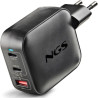Cargador de Pared GaN NGS BUD100WTINY 100W/ 2xUSB Tipo-C/ 1xUSB/ 100W