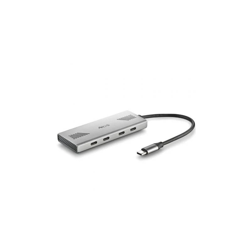 Hub USB Tipo-C NGS Wonder4-C/ 4xUSB Tipo-C/ Gris