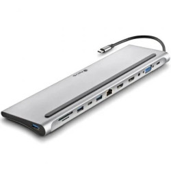 Docking USB Tipo-C NGS WonderDock12/ 3xUSB/ 2xHDMI 4K/ 1xVGA | APLIUM