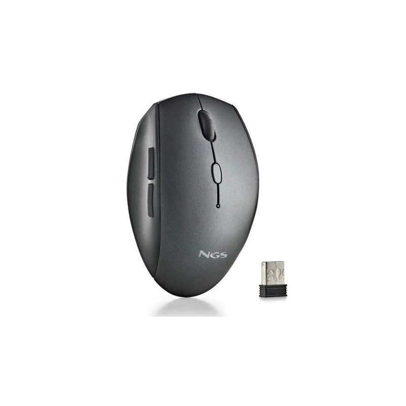 Ratón Inalámbrico NGS Bee Black/ Hasta 1600 DPI