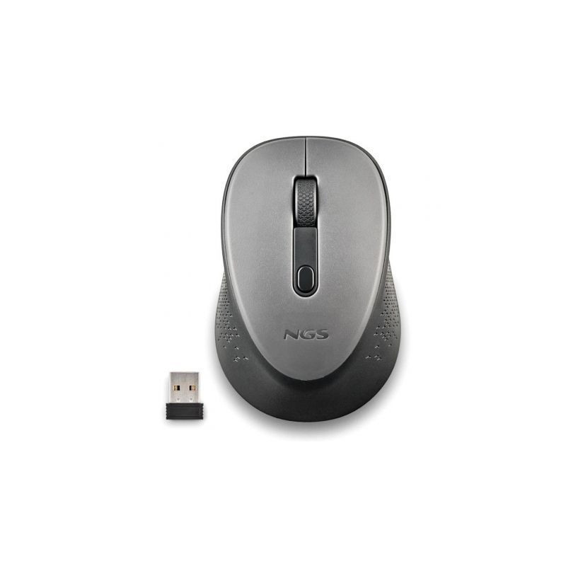 Ratón Inalámbrico NGS Dew Gray/ Hasta 1600 DPI/ Gris