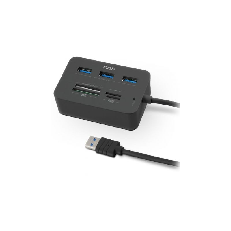 Hub USB 3.0 Nox Reader One/ 3xUSB/ 1x Lector de Tarjetas