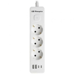 Regleta con Interruptor Orbegozo EN 3100/ 3 Tomas de Corriente/ 2 USB/