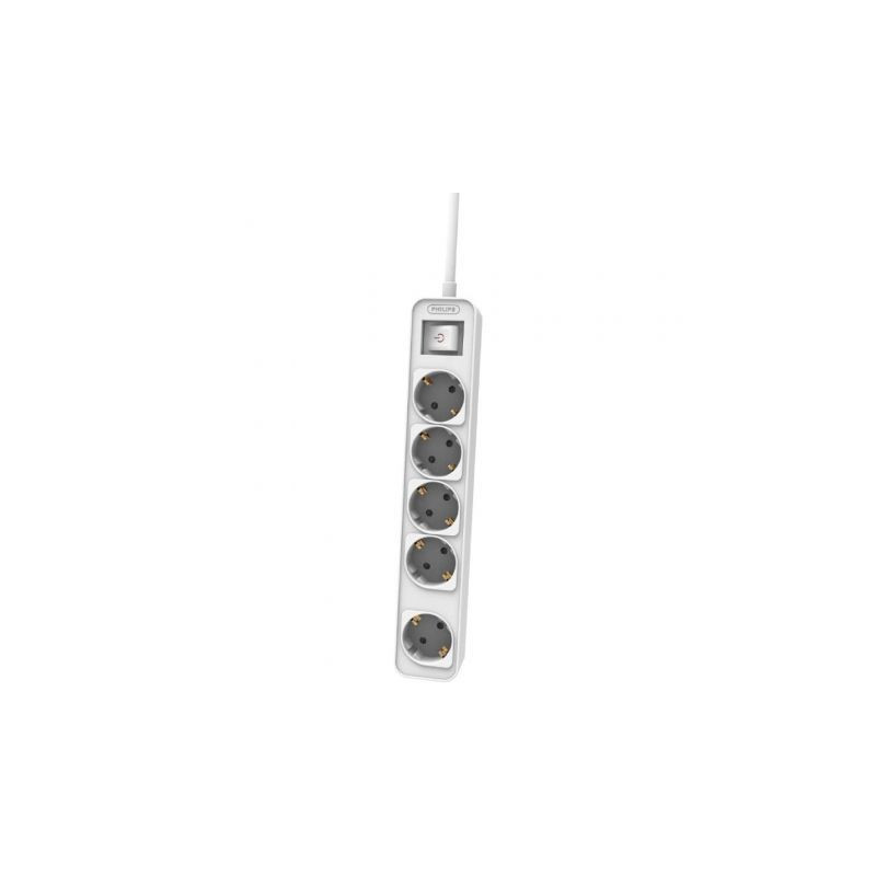 Regleta con Interruptor Philips CHP2154W/12/ 5 Tomas de corriente/ Cab