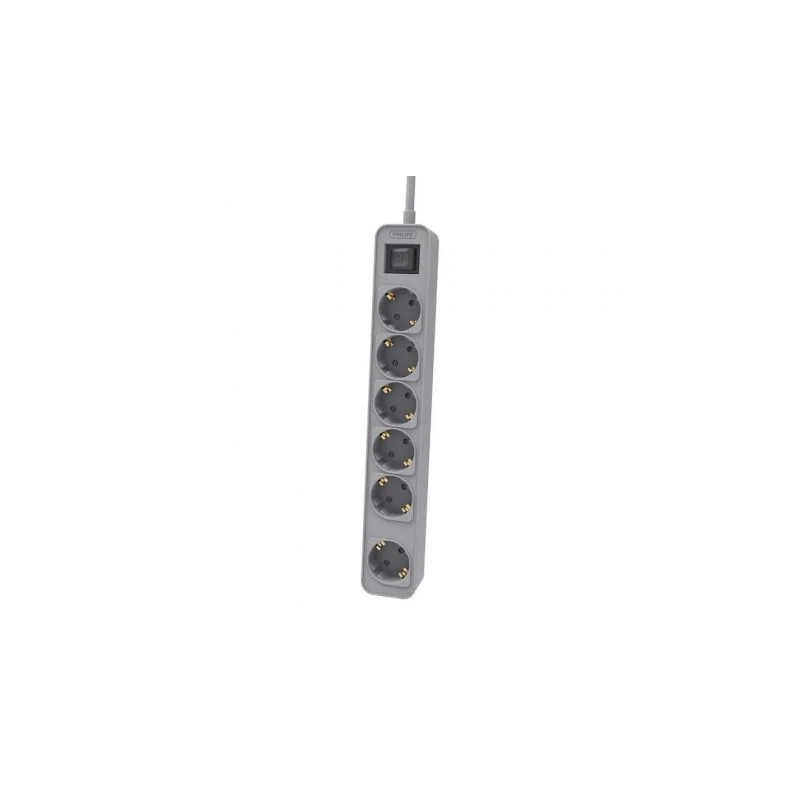 Regleta con Interruptor Philips CHP2164G/10/ 6 Tomas de corriente/ Cab