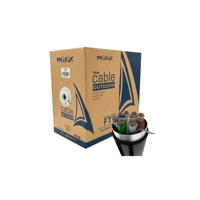 Bobina de Cable RJ45 FTP Phasak PHR 681 Cat.6A/ 100m/ Gris | APLIUM