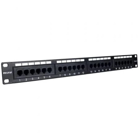 Patch Panel Phasak PU 2420/ 24 Puertos/ Cat.6/ Altura 1U