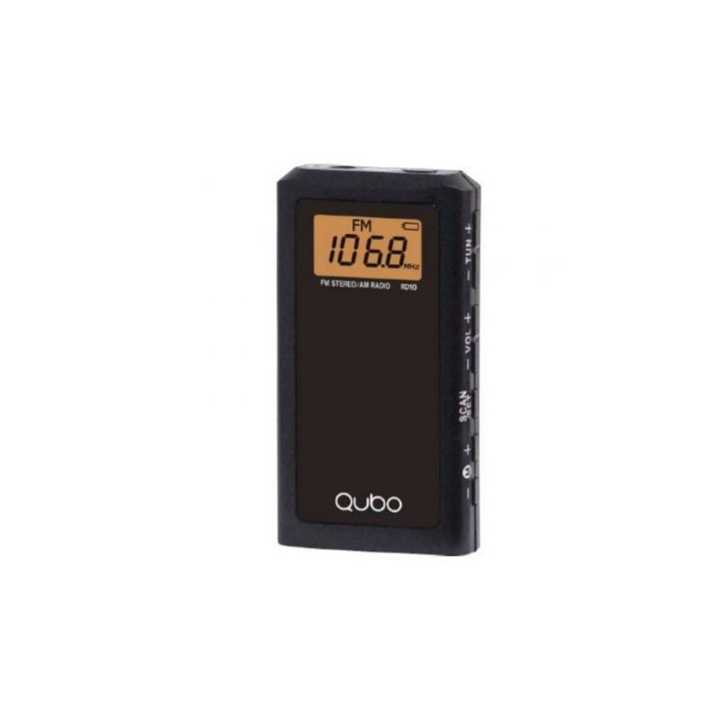 Radio Portátil Qubo RD-10/ con Cable/ a Pilas/ Negra | APLIUM