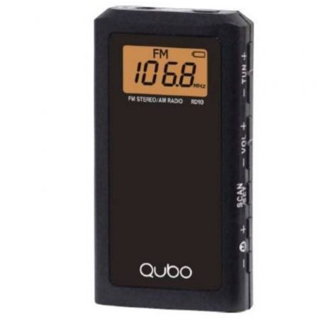 Radio Portátil Qubo RD-10/ con Cable/ a Pilas/ Negra | APLIUM