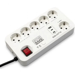 Regleta con interruptor Salicru SAFE MASTER+/ 5 Tomas de corriente/ 1