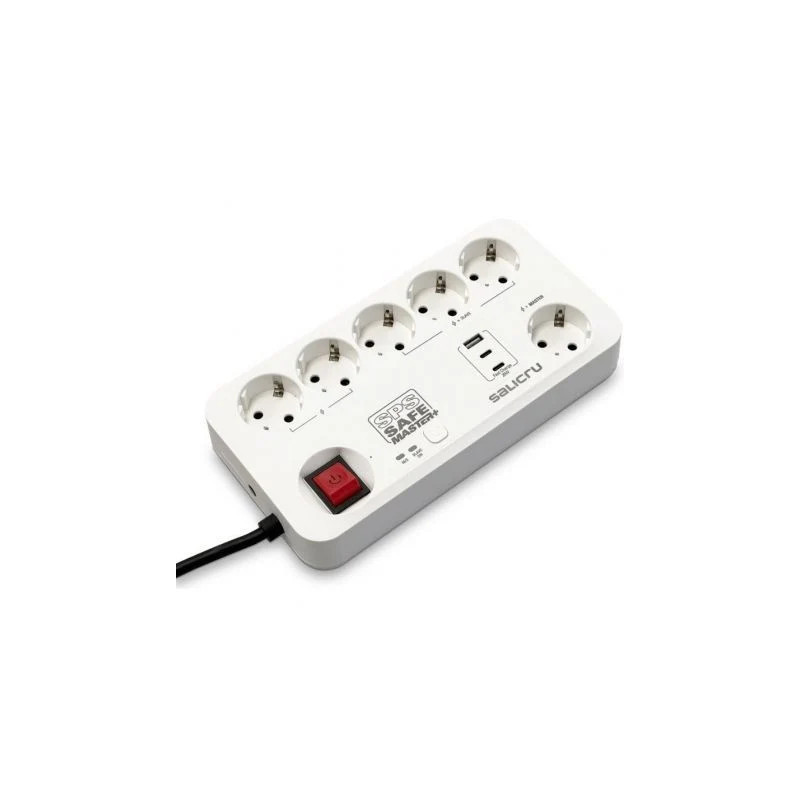 Regleta con interruptor Salicru SAFE MASTER+/ 5 Tomas de corriente/ 1