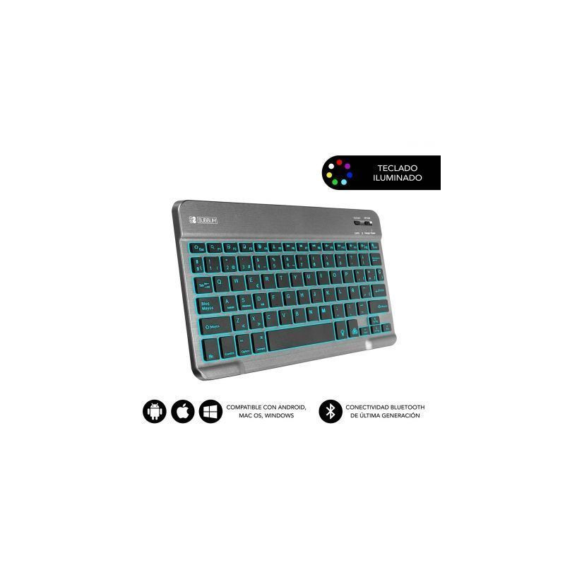 Teclado Compacto Inalámbrico Subblim Smart Backlit/ Gris | APLIUM