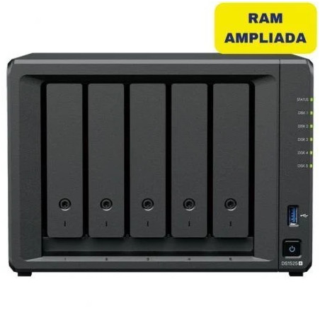 NAS Synology Diskstation DS1525+/ 5 Bahías 3.5"- 2.5"/ 16GB DDR4/ Form
