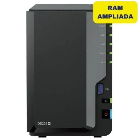 NAS Synology Diskstation DS225+/ 2 Bahías 3.5"- 2.5"/ 6GB DDR4/ Format