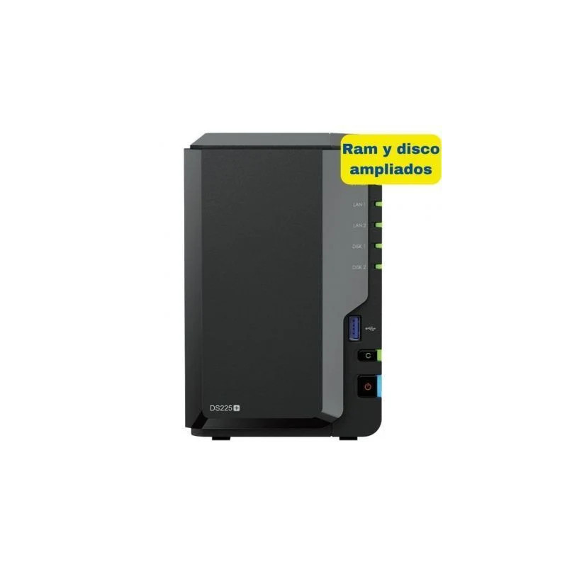 NAS Synology Diskstation DS225+/ 2 Bahías 3.5"- 2.5"/ 6GB DDR4/ 8TB/ F